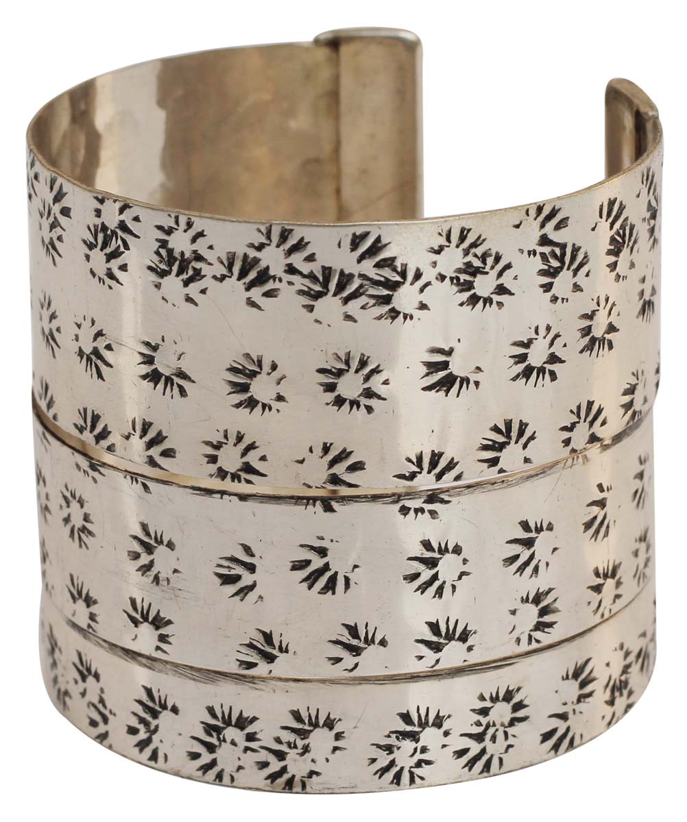 Bracelets in Bulk – Cuff Bracelet – Cast in Brass – Black Abstract Pattern – Silver Plated – Wholesale Bracelets from India